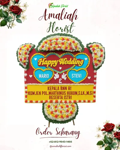 Karangan Papan Bunga Pernikahan di Maradekaya Selatan